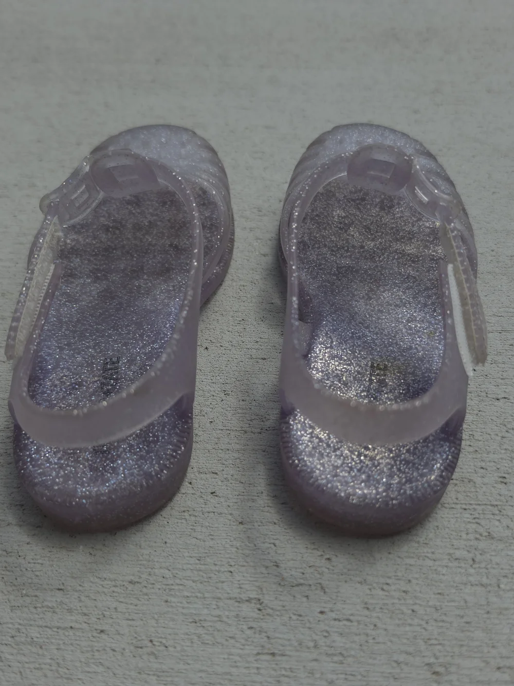 Tucker & Tate Toddler Girl Purple Glitter Jelly Sandals Easy Close Size 11